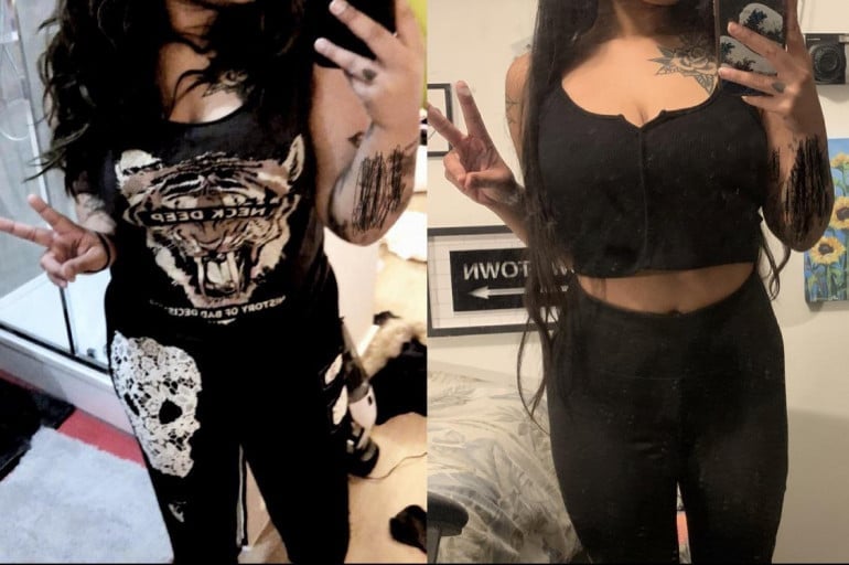 5 foot Female Before and After 65 lbs Weight Loss 180 lbs to 115 lbs