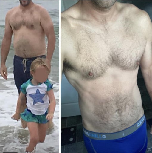 5 foot 11 Male 28 lbs Fat Loss Before and After 195 lbs to 167 lbs