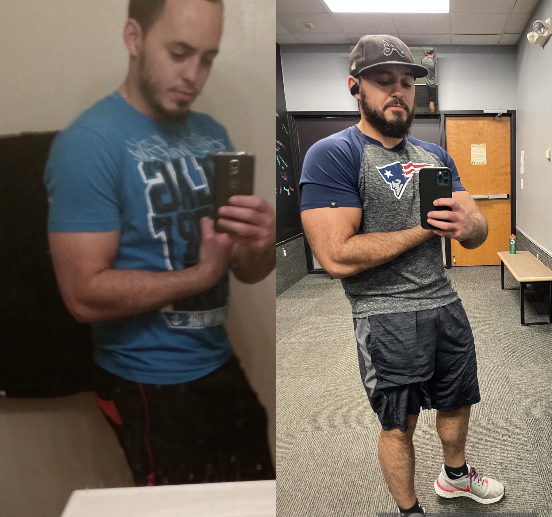 5 foot 11 Male Before and After 26 lbs Weight Loss 196 lbs to 170 lbs
