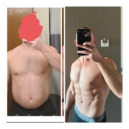Progress Pics of 52 lbs Weight Loss 5'8 Male 215 lbs to 163 lbs