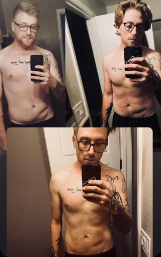 6'3 Male Before and After 35 lbs Weight Loss 235 lbs to 200 lbs