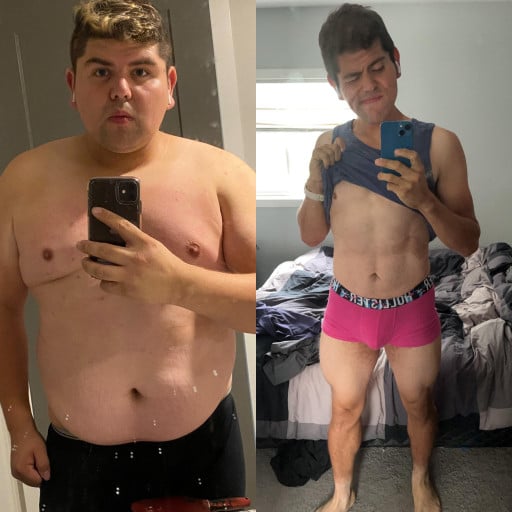 5'9 Male Progress Pics of 110 lbs Fat Loss 270 lbs to 160 lbs