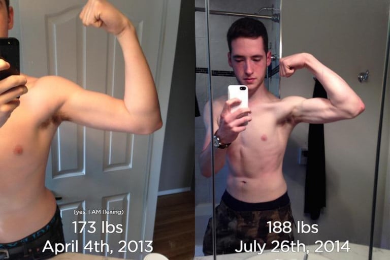 Progress Pics of 52 lbs Weight Loss 6'3 Male 225 lbs to 173 lbs