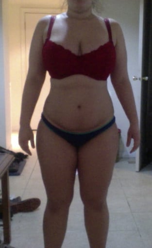 A photo of a 5'4" woman showing a snapshot of 190 pounds at a height of 5'4