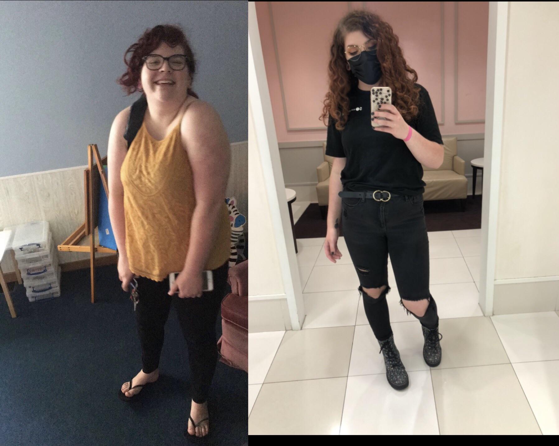 102 lbs Weight Loss Before and After 5'8 Female 271 lbs to 169 lbs