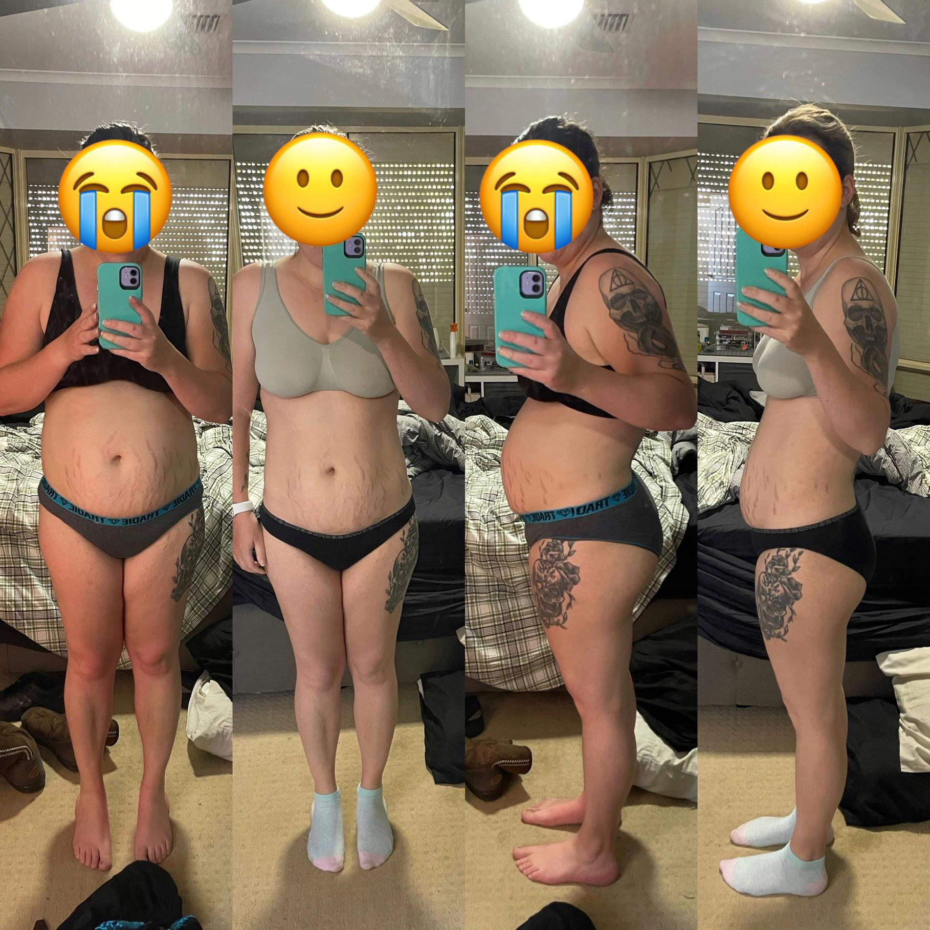 5 foot 5 Female Progress Pics of 29 lbs Fat Loss 186 lbs to 157 lbs