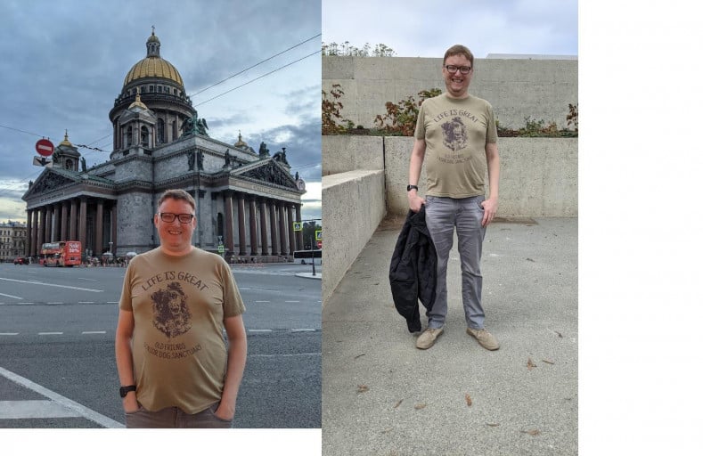 18 lbs Weight Loss Before and After 6'4 Male 228 lbs to 210 lbs