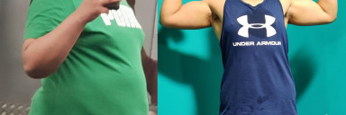 Before and After 95 lbs Weight Loss 5 foot 6 Male 265 lbs to 170 lbs