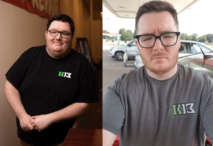 A progress pic of a 5'9" man showing a fat loss from 400 pounds to 240 pounds. A net loss of 160 pounds.