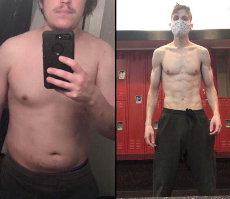 81 lbs Fat Loss Before and After 6'1 Male 226 lbs to 145 lbs