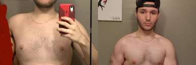 50 lbs Fat Loss Before and After 6 foot Male 210 lbs to 160 lbs