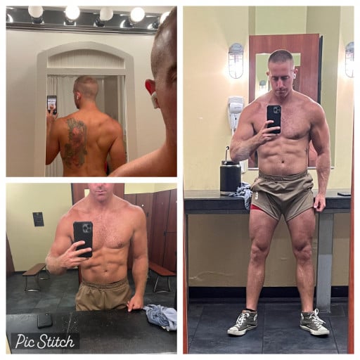 Progress Pics of 5 lbs Muscle Gain 6 feet 1 Male 185 lbs to 190 lbs