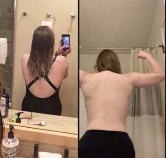 5'6 Female 42 lbs Fat Loss Before and After 200 lbs to 158 lbs