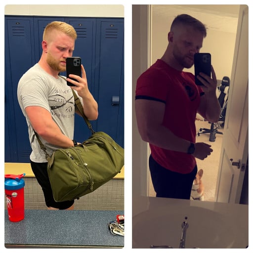 10 lbs Fat Loss Before and After 6 foot Male 217 lbs to 207 lbs