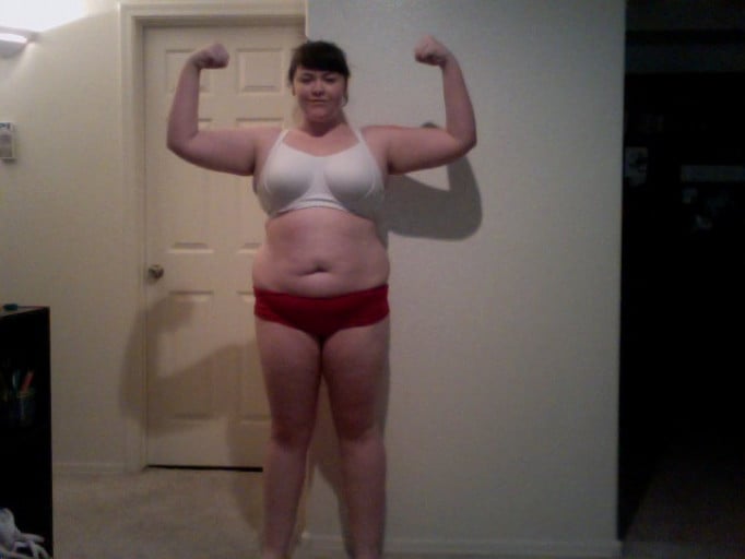 A picture of a 5'8" female showing a snapshot of 240 pounds at a height of 5'8
