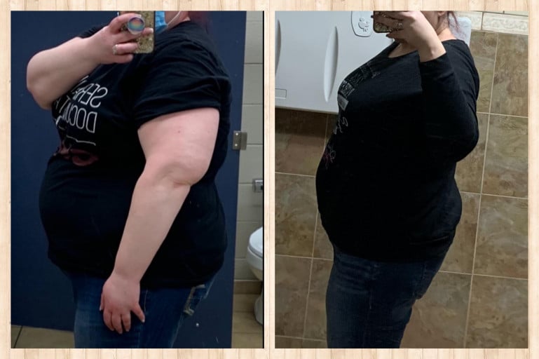 83 lbs Fat Loss Before and After 5 foot 6 Female 326 lbs to 243 lbs