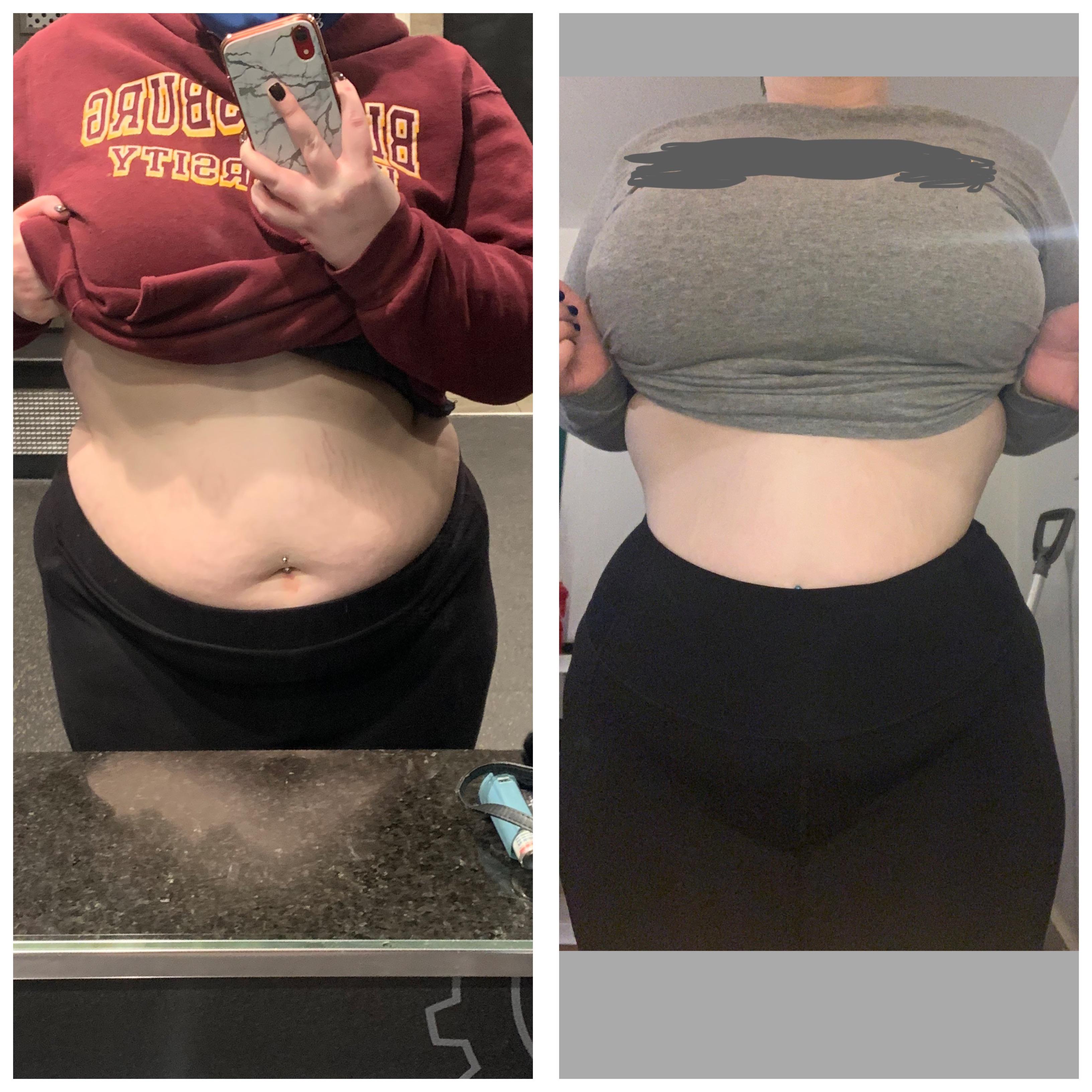 Before and After 61 lbs Weight Loss 5'3 Female 290 lbs to 229 lbs