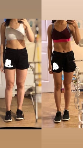 5 foot 7 Female Before and After 28 lbs Fat Loss 150 lbs to 122 lbs