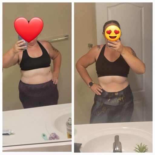 5 foot 6 Female Before and After 69 lbs Fat Loss 277 lbs to 208 lbs