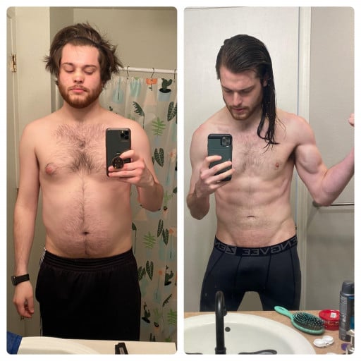 Progress Pics of 47 lbs Weight Loss 6 feet 1 Male 220 lbs to 173 lbs