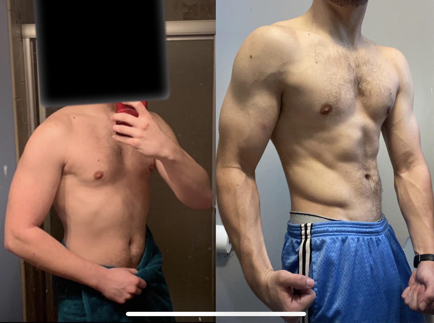 Progress Pics of 17 lbs Fat Loss 5'10 Male 170 lbs to 153 lbs