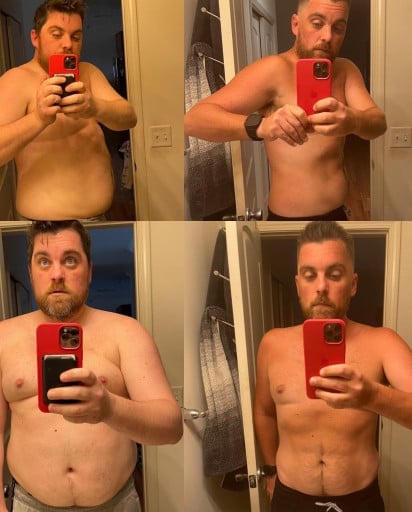 5'10 Male 85 lbs Fat Loss Before and After 265 lbs to 180 lbs
