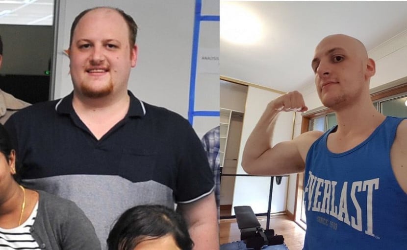 Before and After 110 lbs Fat Loss 5'9 Male 285 lbs to 175 lbs