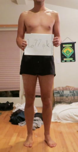 A photo of a 6'2" man showing a snapshot of 181 pounds at a height of 6'2