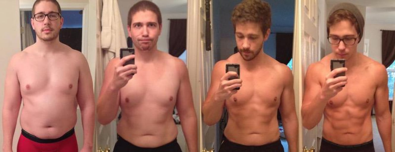 A progress pic of a 5'11" man showing a weight loss from 243 pounds to 183 pounds. A respectable loss of 60 pounds.