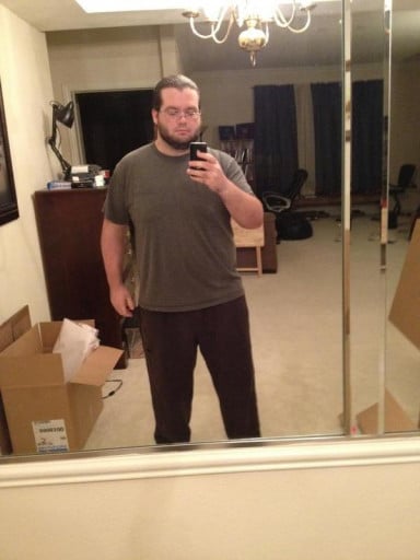 A picture of a 5'8" male showing a fat loss from 270 pounds to 250 pounds. A respectable loss of 20 pounds.