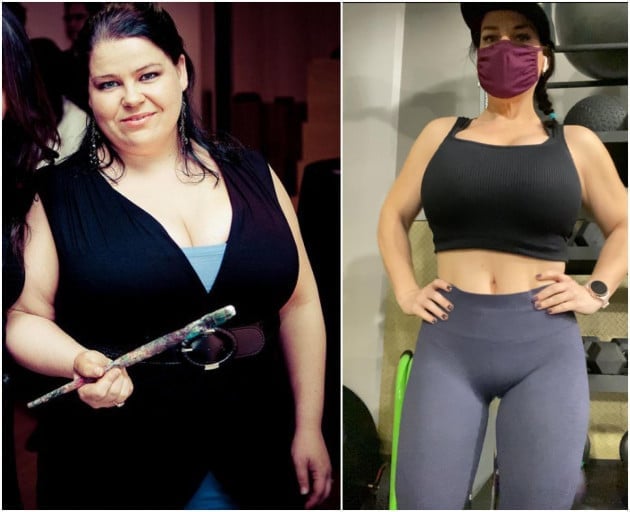 5 feet 1 Female Progress Pics of 85 lbs Fat Loss 220 lbs to 135 lbs