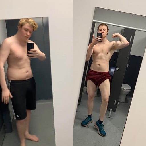 Progress Pics of 73 lbs Weight Loss 6 feet 5 Male 280 lbs to 207 lbs