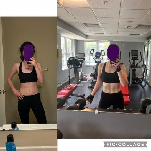 5 feet 7 Female 11 lbs Weight Gain Before and After 113 lbs to 124 lbs