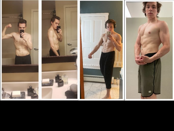 5 foot 10 Male Progress Pics of 13 lbs Muscle Gain 150 lbs to 163 lbs