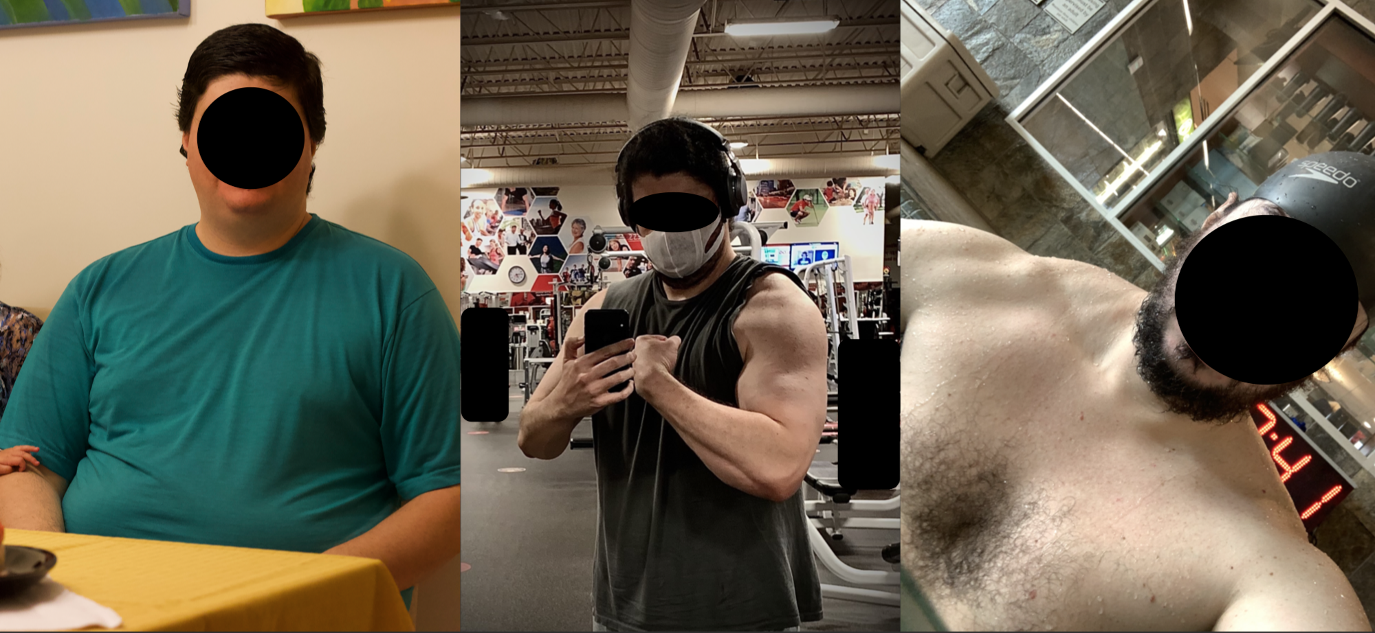 Before and After 110 lbs Fat Loss 6 foot 3 Male 325 lbs to 215 lbs