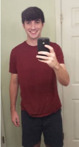A picture of a 6'1" male showing a fat loss from 185 pounds to 160 pounds. A total loss of 25 pounds.