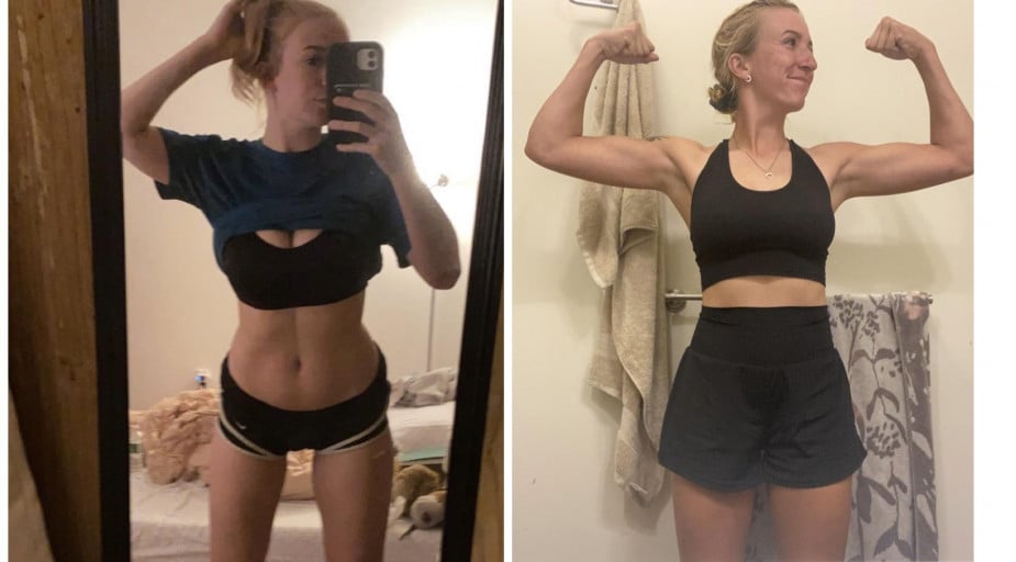6 lbs Fat Loss Before and After 5'7 Female 143 lbs to 137 lbs