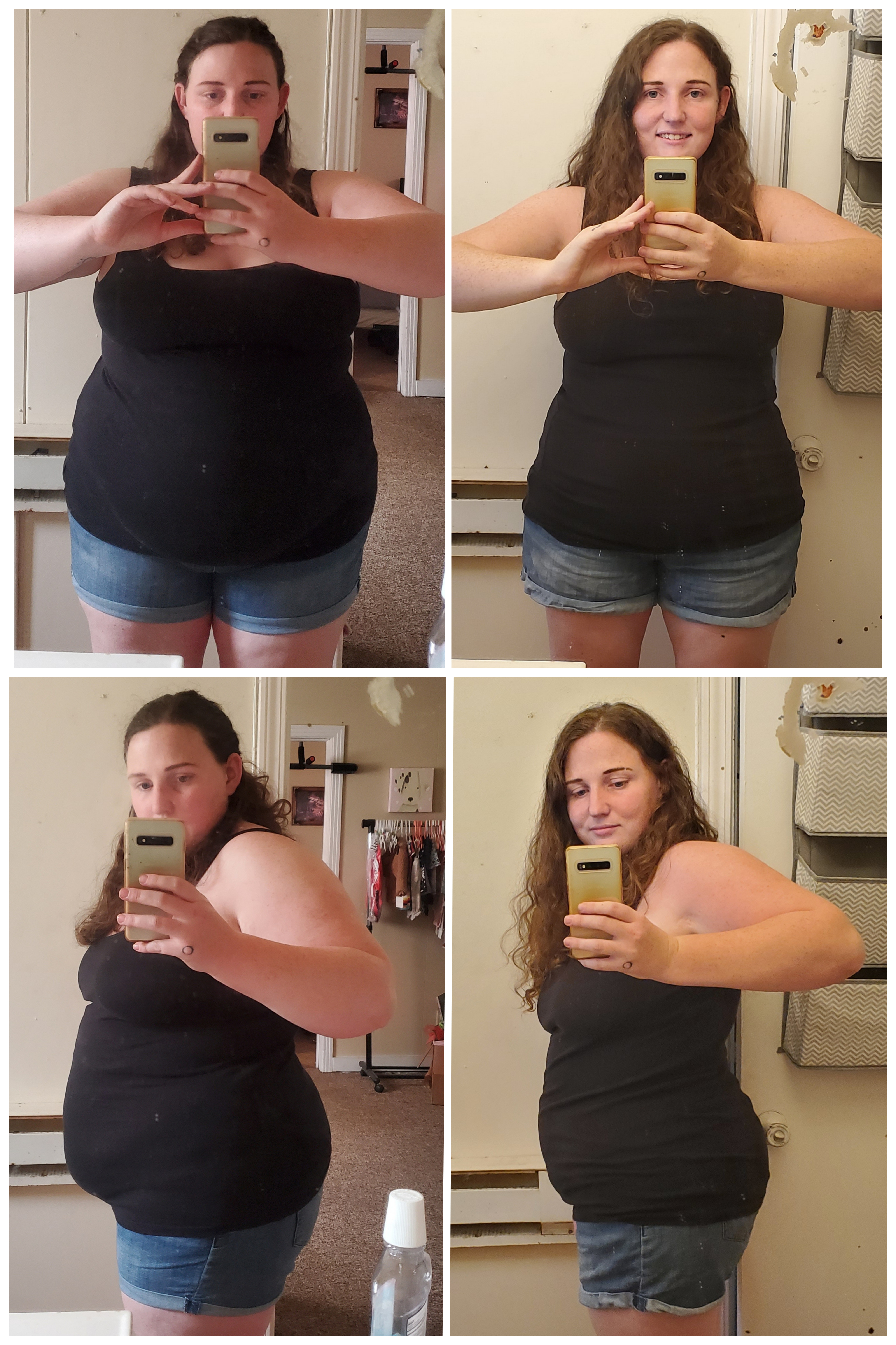 5 foot 4 Female Progress Pics of 61 lbs Fat Loss 265 lbs to 204 lbs