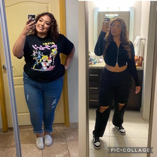 96 lbs Weight Loss 5 foot 7 Female 340 lbs to 244 lbs