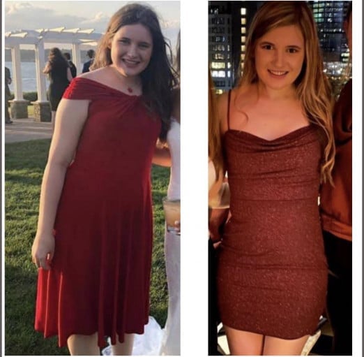 5 feet 6 Female Progress Pics of 32 lbs Fat Loss 160 lbs to 128 lbs