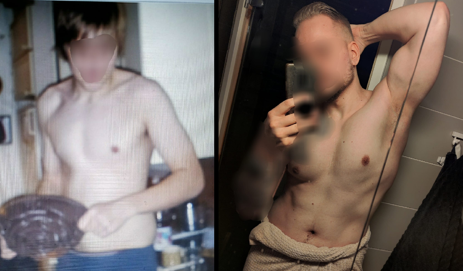 6 foot 3 Male Before and After 65 lbs Muscle Gain 165 lbs to 230 lbs