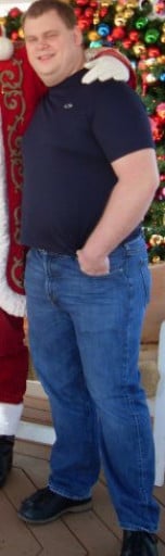 A progress pic of a 6'1" man showing a weight reduction from 305 pounds to 213 pounds. A total loss of 92 pounds.