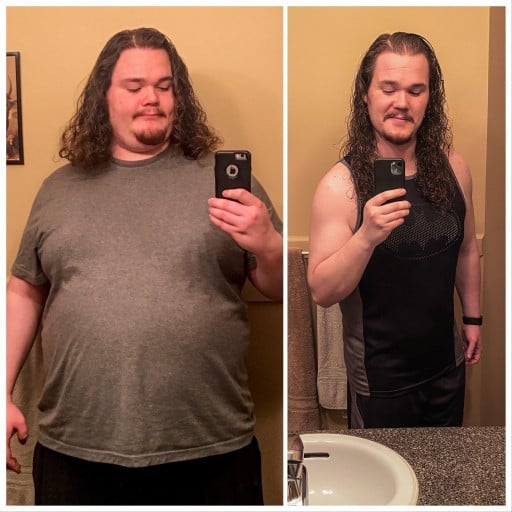 Before and After 123 lbs Fat Loss 5 feet 11 Male 352 lbs to 229 lbs