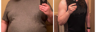 Before and After 123 lbs Fat Loss 5 feet 11 Male 352 lbs to 229 lbs
