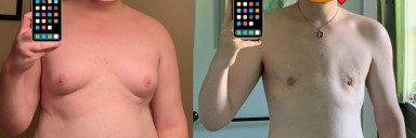 100 lbs Fat Loss Before and After 6 foot 4 Male 300 lbs to 200 lbs