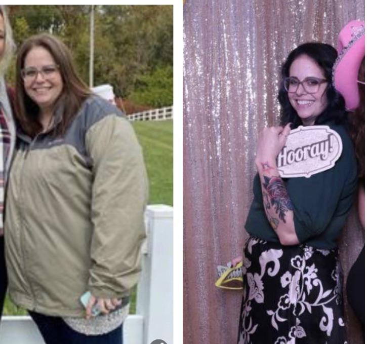 Before and After 74 lbs Fat Loss 5'4 Female 255 lbs to 181 lbs