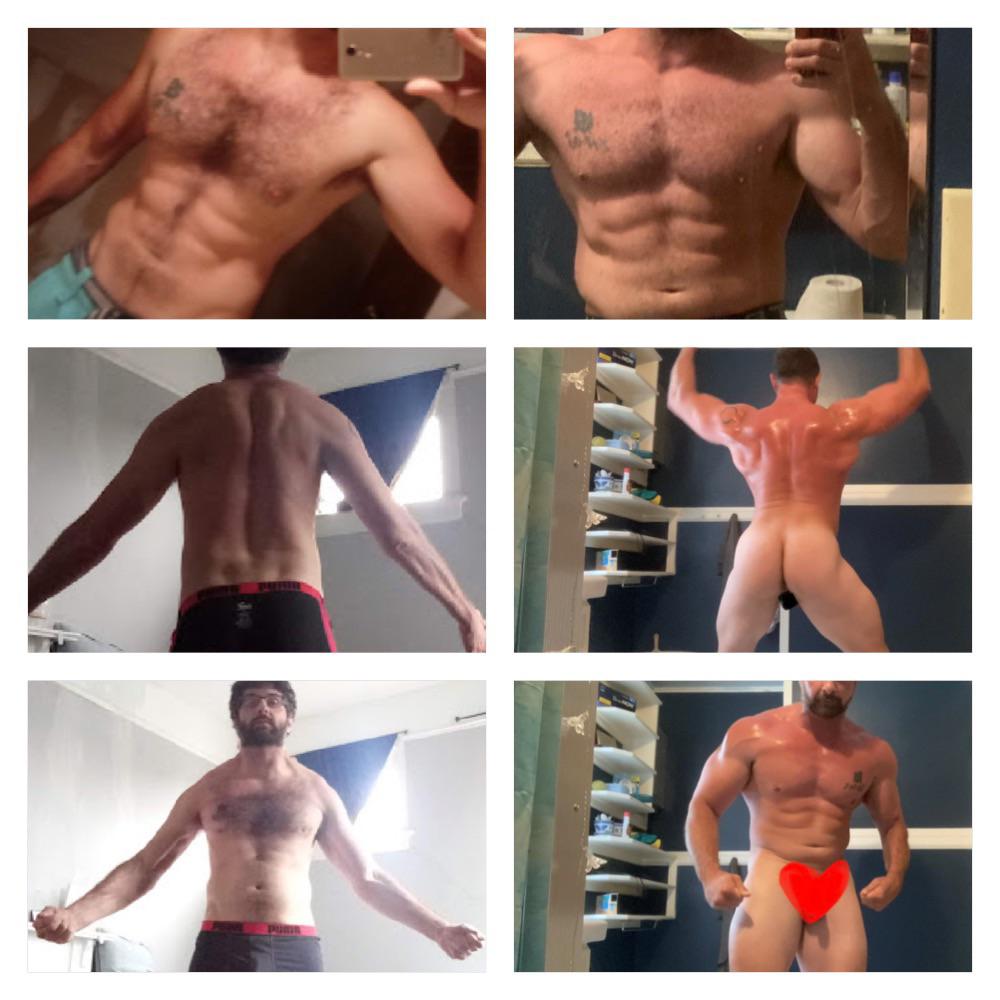 6 feet 1 Male 50 lbs Muscle Gain Before and After 175 lbs to 225 lbs