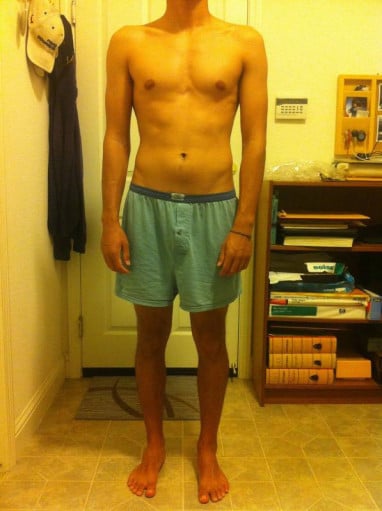 A picture of a 5'10" male showing a snapshot of 153 pounds at a height of 5'10