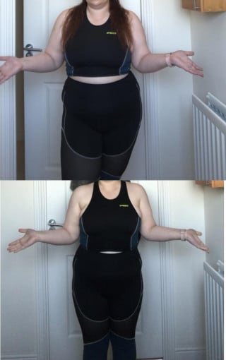5 foot 3 Female Progress Pics of 32 lbs Fat Loss 217 lbs to 185 lbs
