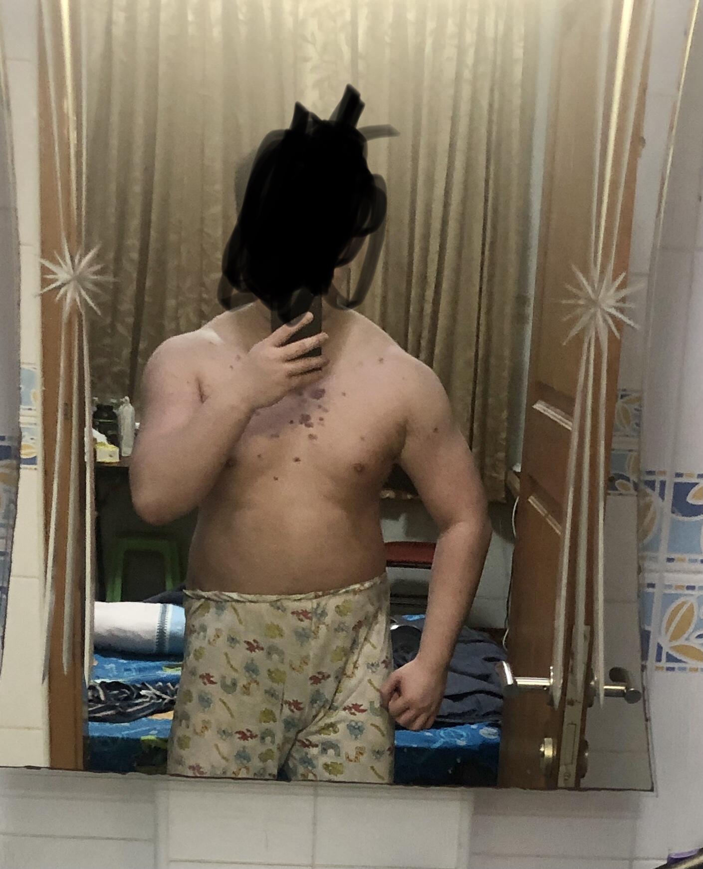 35 lbs Weight Gain Before and After 5'8 Male 155 lbs to 190 lbs
